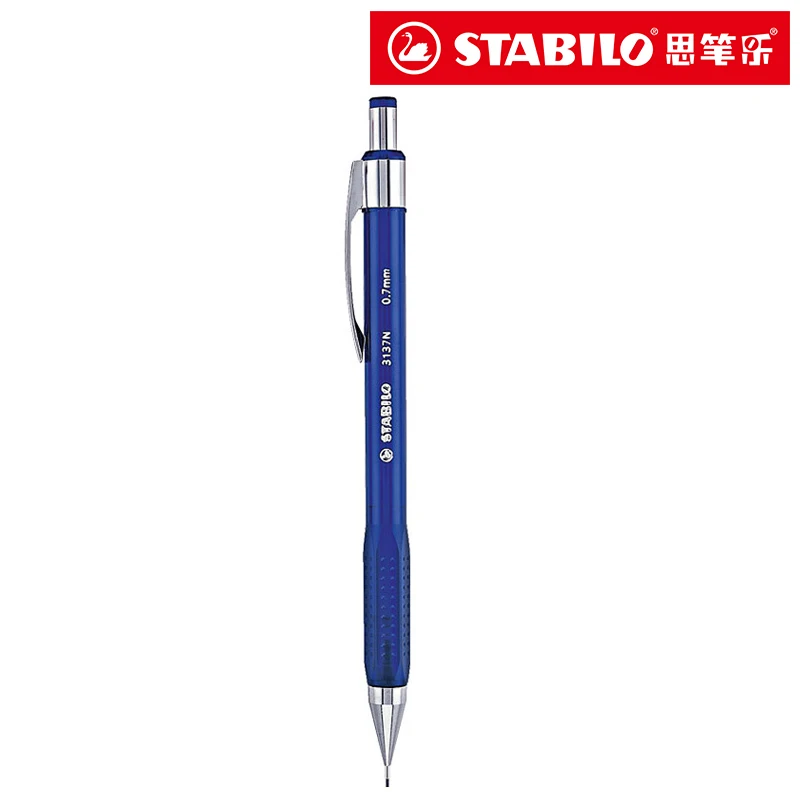 Немецкий механический карандаш Stabilo 3135, автоматический карандаш 0,5 мм/0,7 мм, металлический зажим с верхним ластиком, Детские правильные карандаши для жестов - Цвет: BLUE 07MM