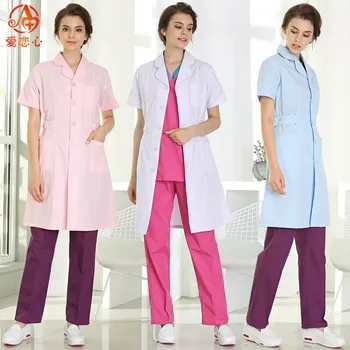 

Medical clothing women Medical gown Lab coat White coat Clothes for doctors Summer and Spring-AI