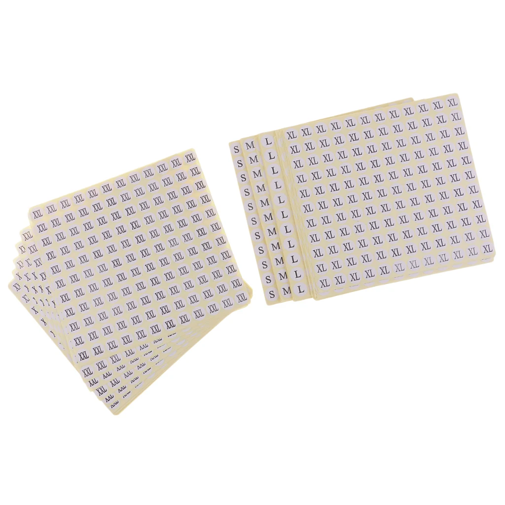 0.5 Inch White Round Retail Clothing Size Label Adhesive Apparel Size Stickers A Set of 15 Sheets S M L XL XXL Total 75 Pieces