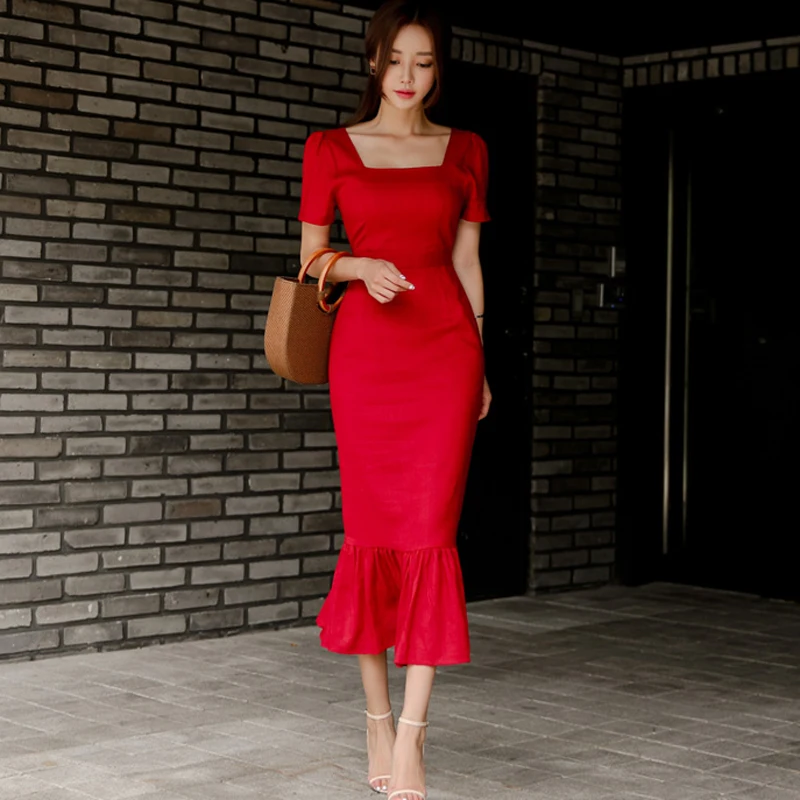 Boho платья женские сексуальные с квадратным воротником короткие бантом бутон Vestido