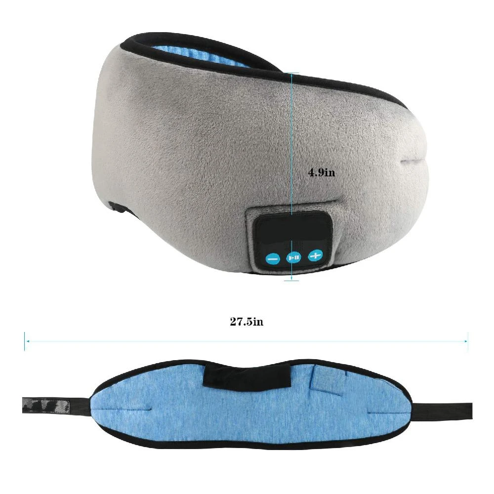 Sleep Wireless Bluetooth Eye Mask Travel Handsfree Built-in Speakers Microphone