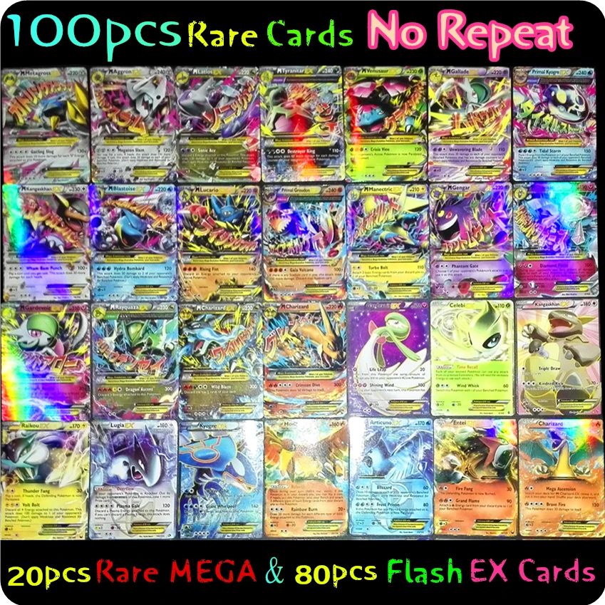 

2017 News 100Pcs/set Carte Poke Cards EX MEGA Carta Charizard Toys Games Playing Card English Kids Gift Collectable G Pokeball