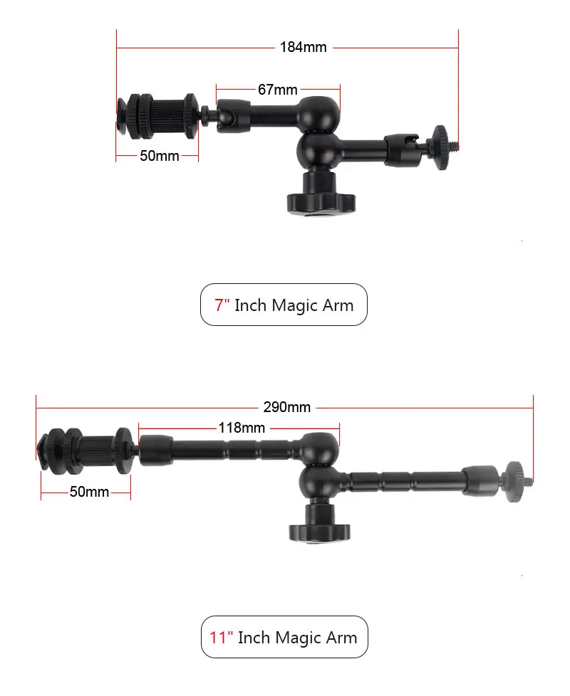 7 or 11 Inch Adjustable Friction Articulating Magic Arm + Super Clamp Crab Clip for DSLR LCD Monitor LED Light Camera Accessories (5)