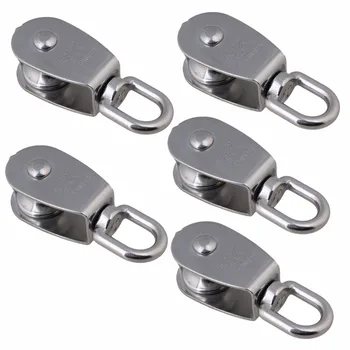 

304 Stainless Steel M25 25mm Swivel Wire Rope Single-sheaved Pulley Block 1/5pcs