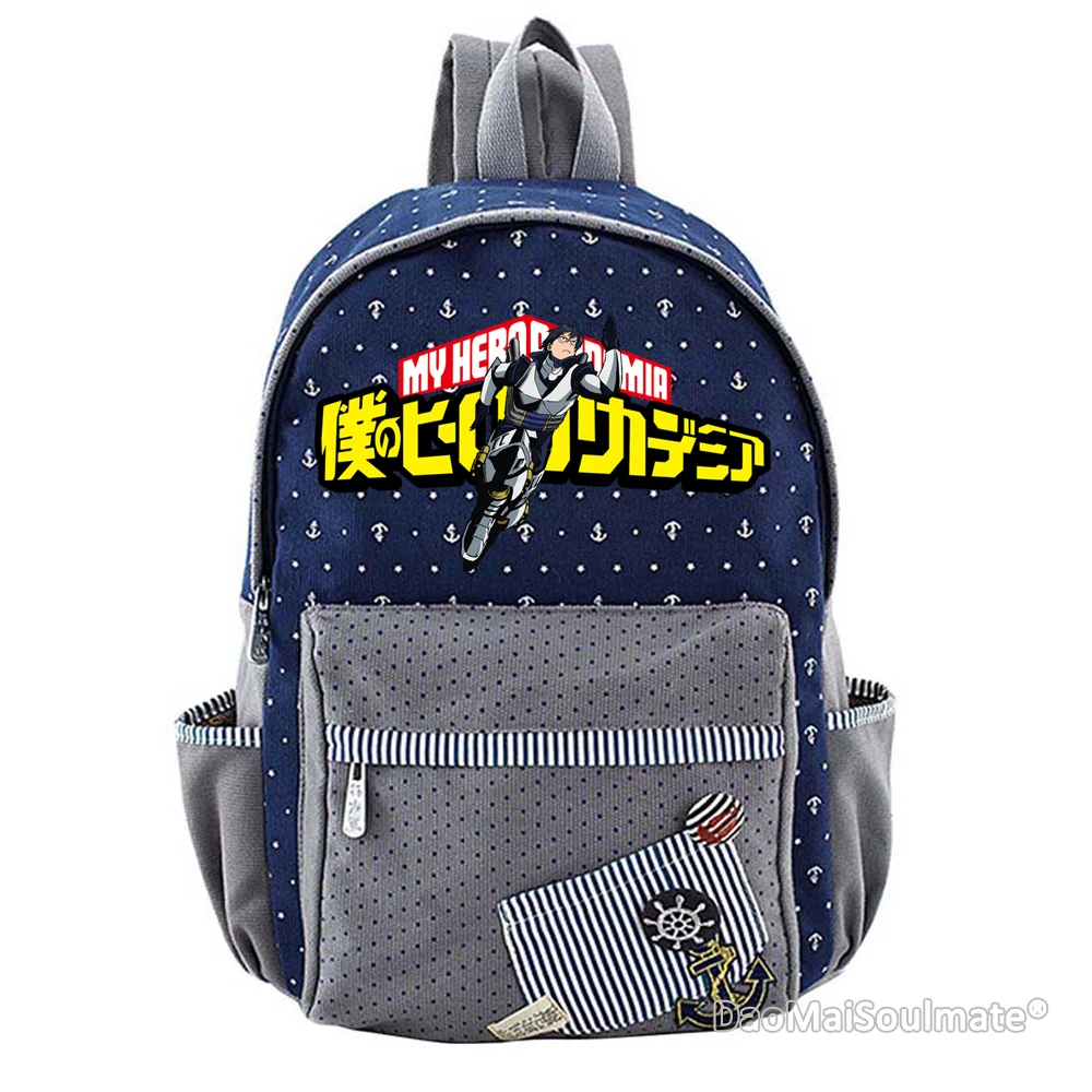 Аниме Boku No My Hero Academy, школьная сумка с цветочным рисунком для девочек, женские рюкзаки с цветочным рисунком из мультфильма, холщовые сумки, рюкзак для девочек-подростков, рюкзак - Цвет: Dark Blue 3