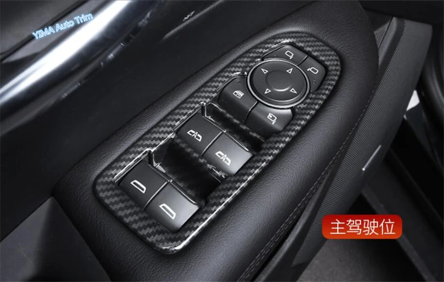 

Lapetus Car Door Armrest Window Lift Button Switch Panel Cover Trim 4Pcs Fit For Cadillac XT5 2017 2018 2019 Carbon Fiber Look