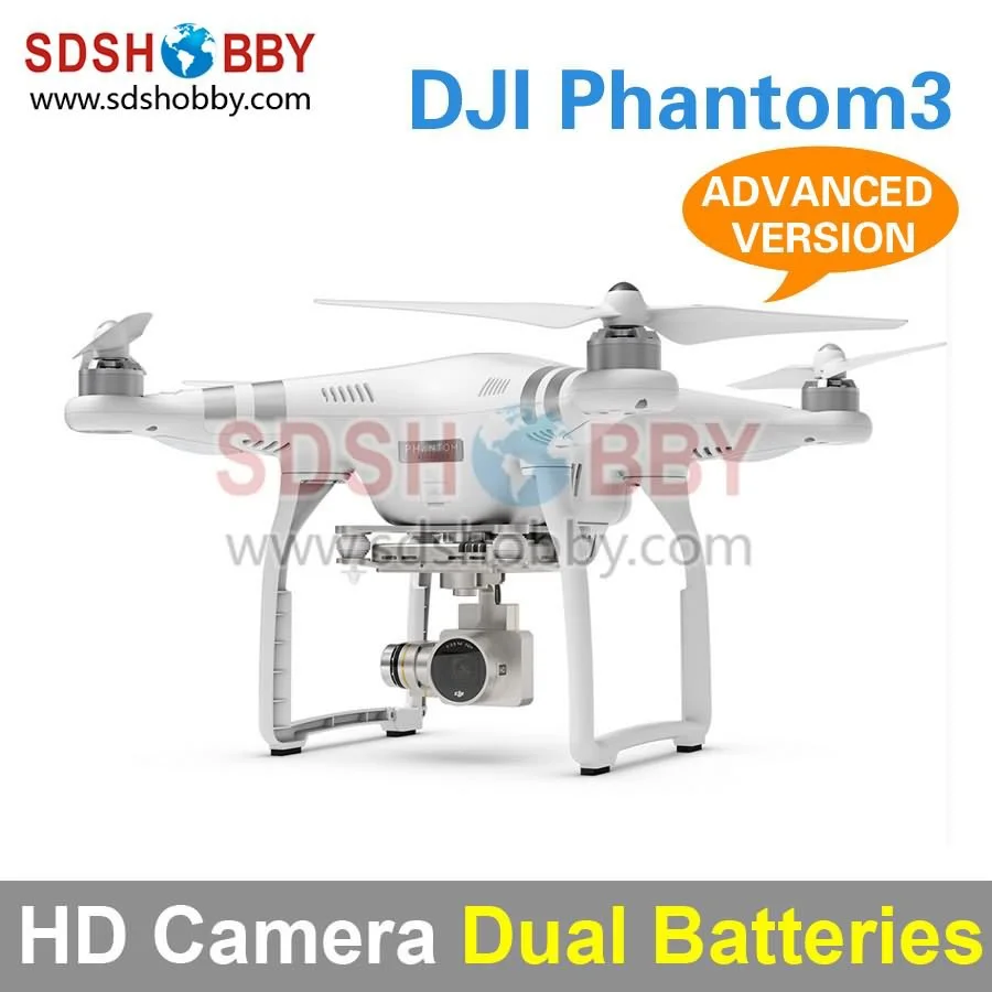

DJI Phantom3 Four-Axle Flyer HD High Definition Camera Quadcopter Advanced Version with Dual Batteries