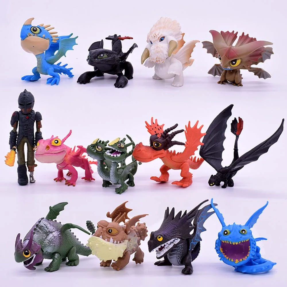 8pcs 13pcs How To Train Your Dragon 2 Night Fury Toothless PVC Action Figures Cartoon Movie Model Anime Figurines Dolls Kids Toy