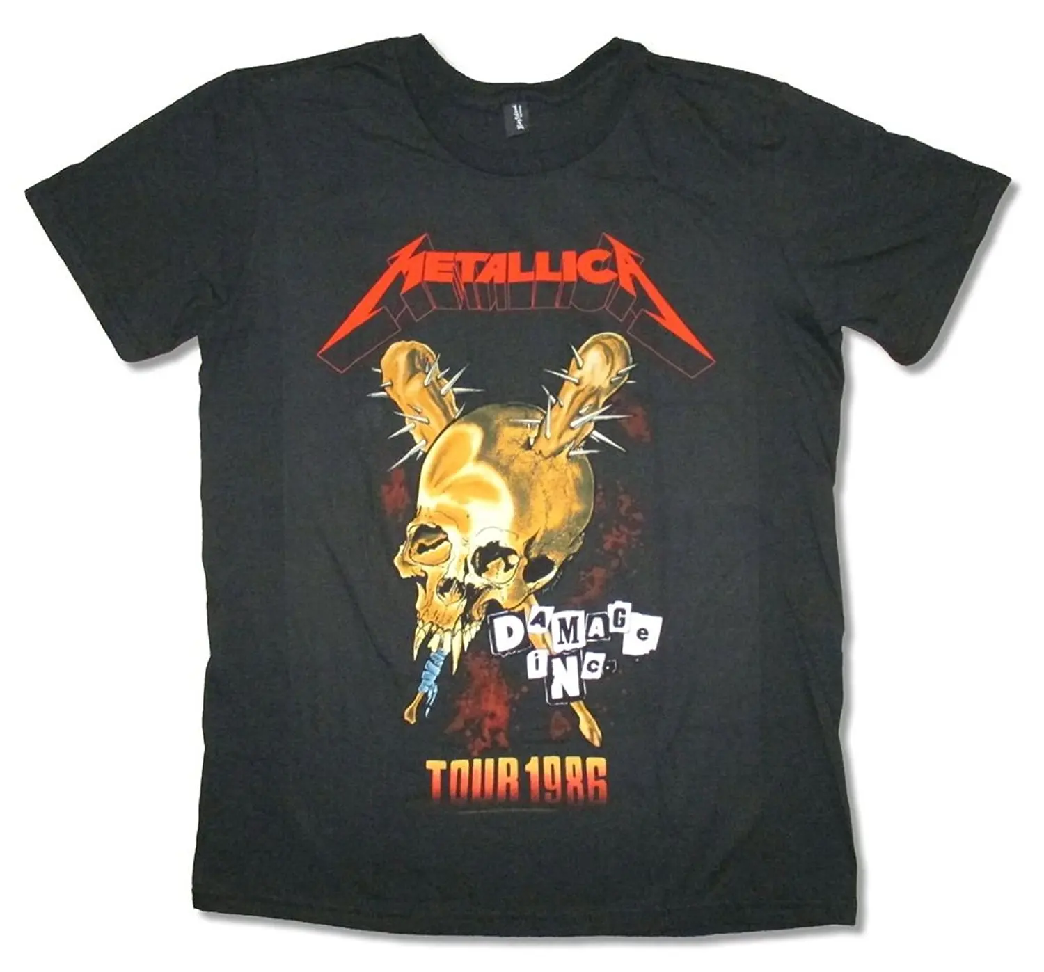 1986 Tour Pushead Reissue Black T Shirt 