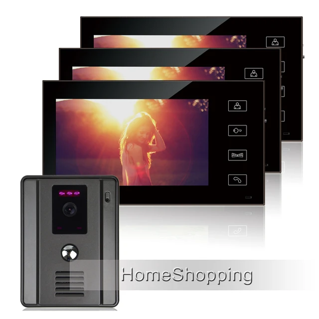 Free Shipping Home Intercom Wired 7 Tft Video Doorphone Free Shipping Home Intercom Wired 7 Tft Video Doorphone System With 3 Touch Monitor