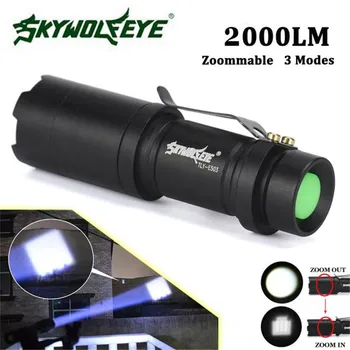 

Super Bright Zoomable 2000LM CREE Q5 AA/14500 3 Modes LED Flashlight Torch Wholesales NOM31