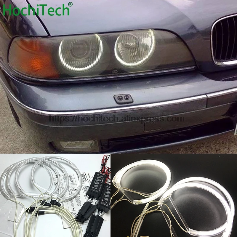 

HochiTech for BMW 1995-2000 E39 5 series pre-facelift car styling Ultra Bright CCFL Angel Demon Eyes Kit Warm White Halo Ring