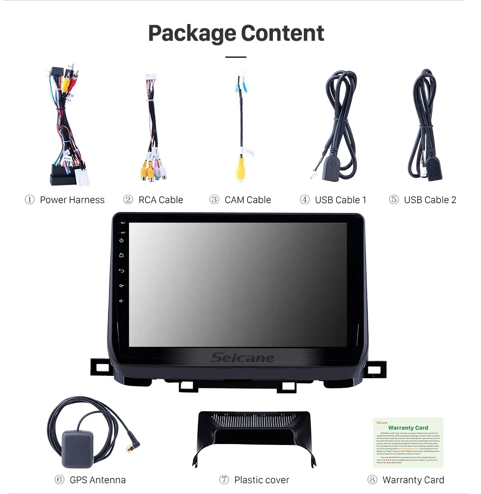 Sale Seicane 2din 10.1 inch Android 8.1 HD Touchscreen Car Radio Audio GPS car Multimedia Player for 2018 KIA SportageR support OBD2 14
