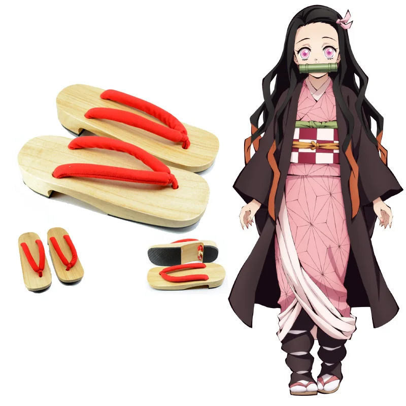 Cosroad Kamado Nezuko/Обувь для костюмированной вечеринки; Demon Slayer Kimetsu no Yaiba Geta Agatsuma Zenitsu Tomioka Giyuu; японские гэта