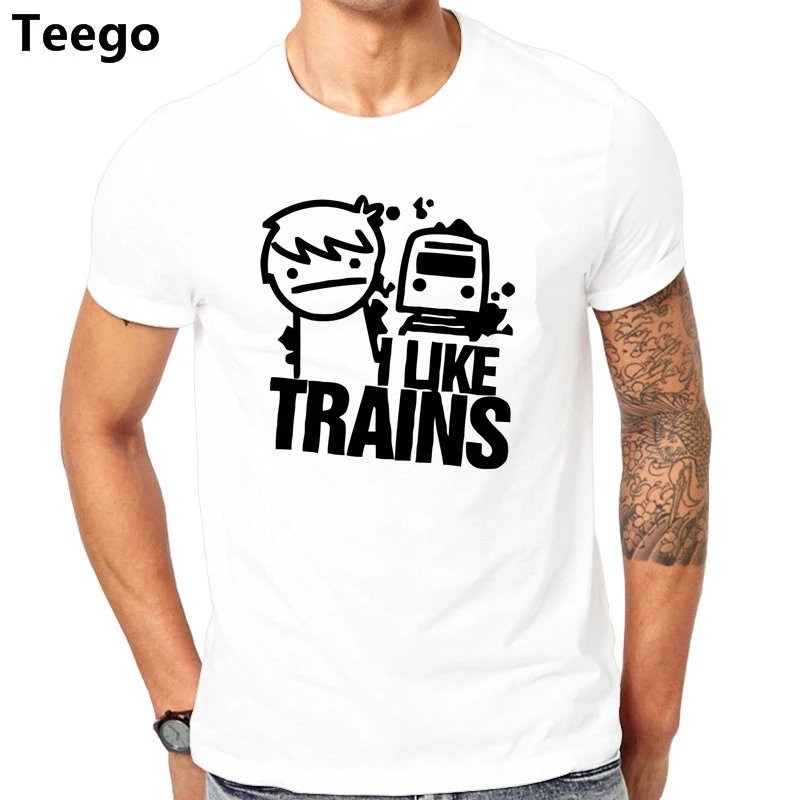 I LIKE TRAINS TRAIN ASDFMOVIE ASDF T SHIRT MOVIE MUSIC FUNNY Logo Print