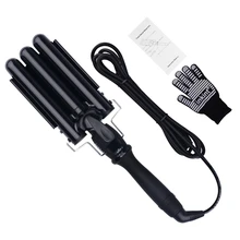 19-25 мм 3 баррель щипцы для завивки волос ЖКД цифровой Быстрый Нагрев Керамические бигуди для крупных волн щипцы для завивки волос Styler36