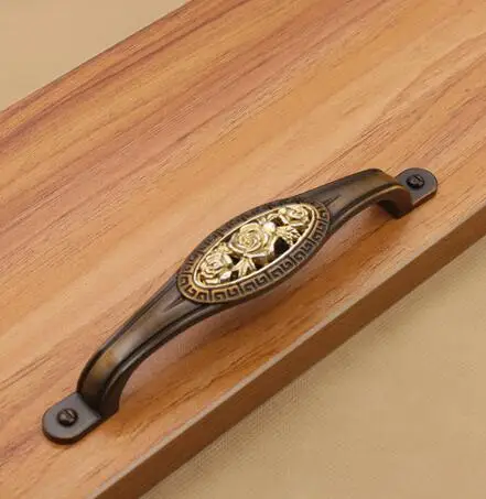 128mm Große Bronze Goldene Rose Möbel Griffe Vintage Griffe und Zieht