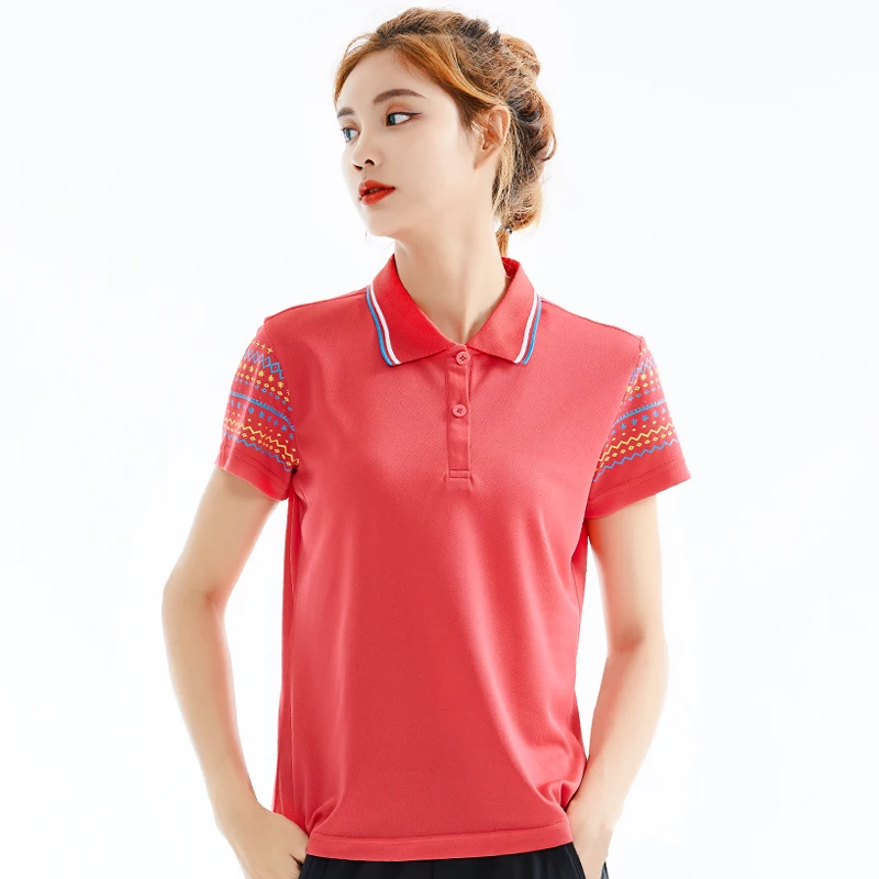 

Golf T Shirts Women Polos T-shirts Female Golf Sports Clothing Polyester Short Sleeve Bowling Tops Lady Golf Training T shirts