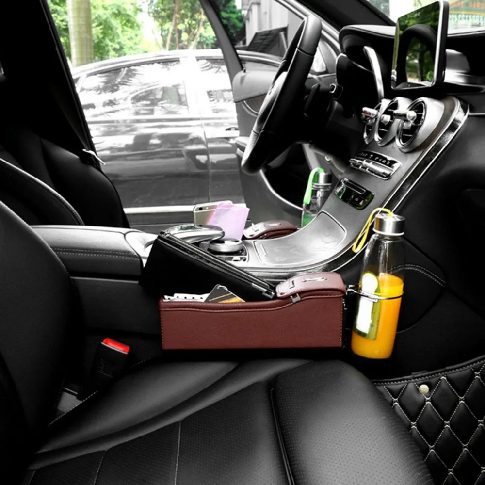 Автомобильное сиденье щелевая коробка для хранения чашка держатель для напитков Органайзер Авто зазор карман для телефона карта чехол для монет аксессуары