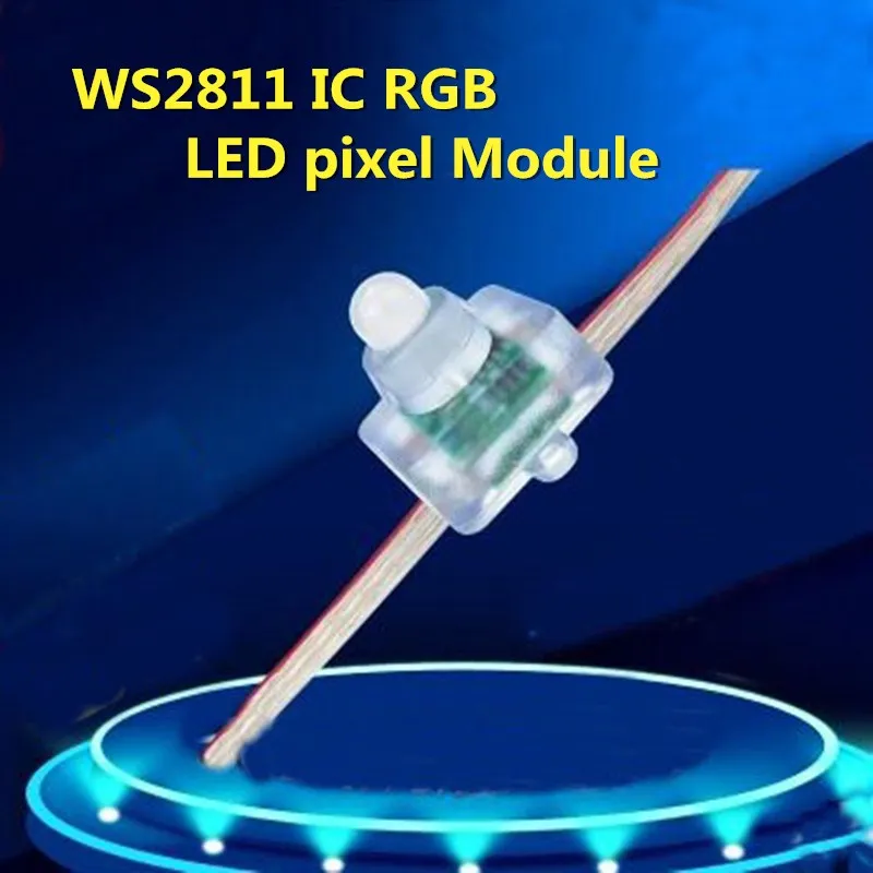 50 шт DC5v WS2811 IC Полный Цвет RGB строка квадрат светодио дный модуль пиксела 2811 светодио дный модуль IP68 Водонепроницаемый