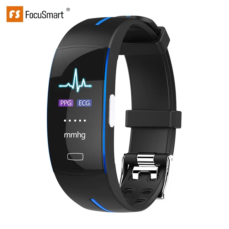 

Focus Smart Color LCD P3 ECG+PPG Blood Pressure Activity tracker Heart rate Monitor Pedometer Sport Bracelet for IOS Android