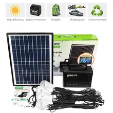 Солнечная панель, генератор энергии, 18 в, светодиодный светильник, USB зарядное устройство, домашняя система, комплект, перезаряжаемый морской светодиодный свинцово-кислотный аккумулятор ABS+ PC 10W