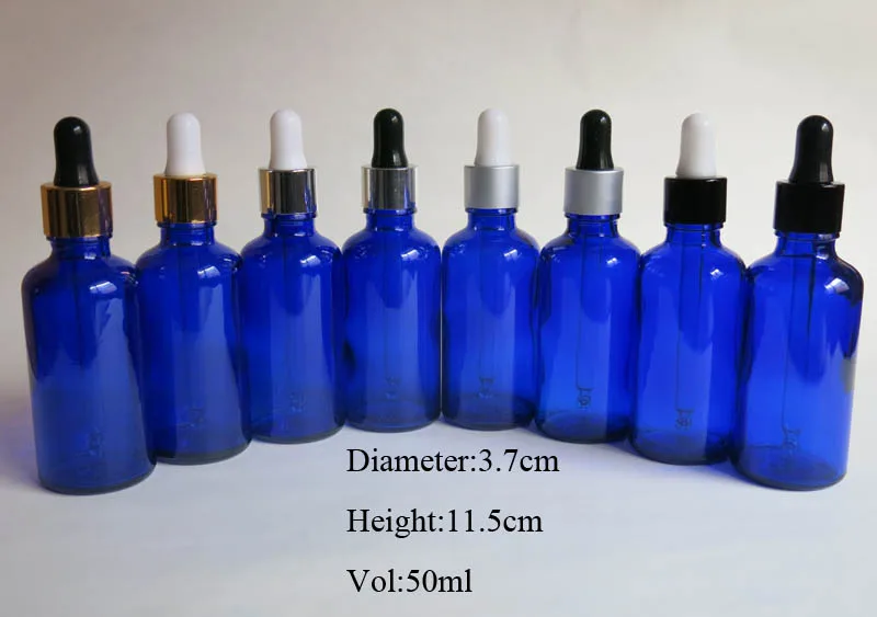 

wholesale 100pcs 50ML blue Glass Reagent Eye Dropper bottles, 50 ml glass blue color empty Aromatherapy Liquid Pipette Bottle