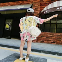 Весна и лето бренд Харадзюку слона футболка с короткими рукавами свободные большие размеры дамы короткий рукав