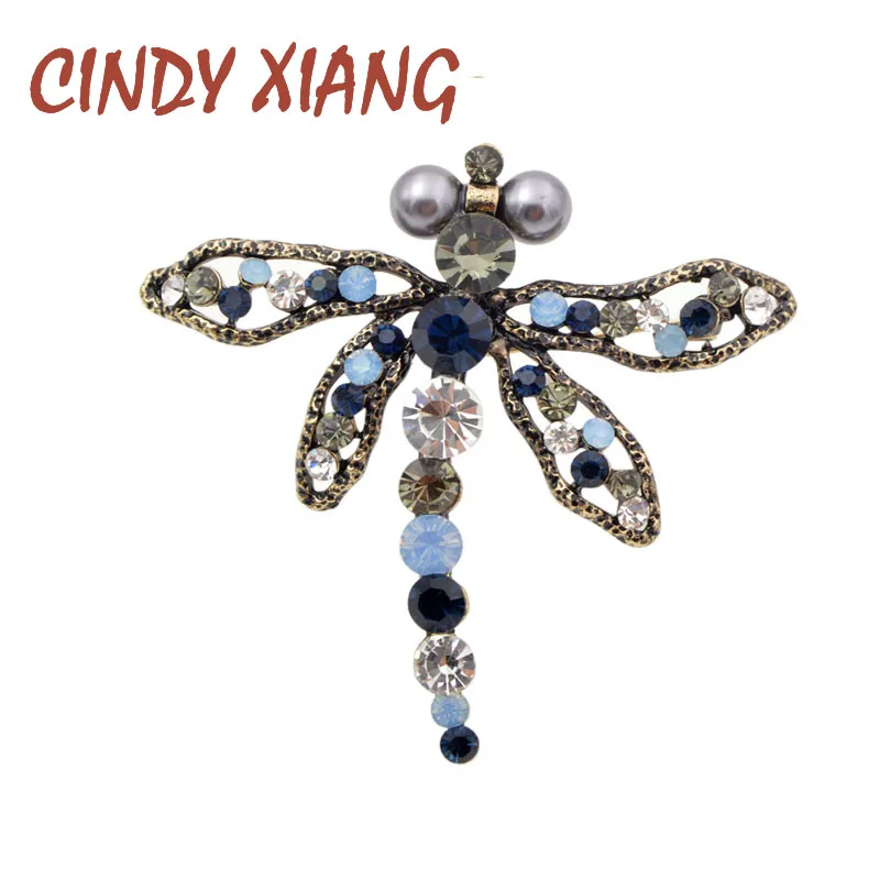 

CINDY XIANG Accessories Brooches For Women Evening Party Office Beautiful Jewelry Dragonfly Pins For Lady Neckline Fashion 2018