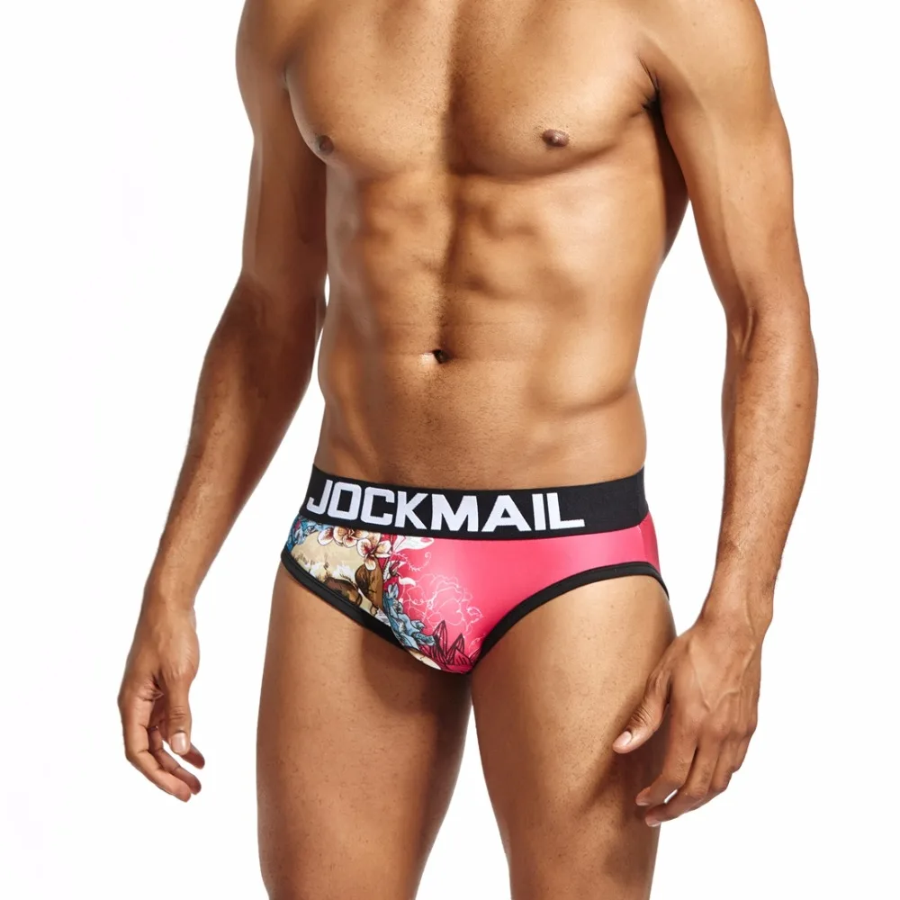 Брендовое Мужское нижнее белье JOCKMAIL трусы с низкой талией сексуальное принтом