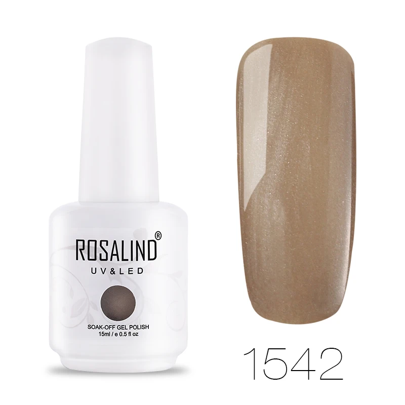 ROSALIND гель 1S 15 мл Гель-лак для ногтей большая белая бутылка 60 чистых цветов впитываемый Праймер УФ-Гель-лак для ногтей для маникюра - Цвет: 1542