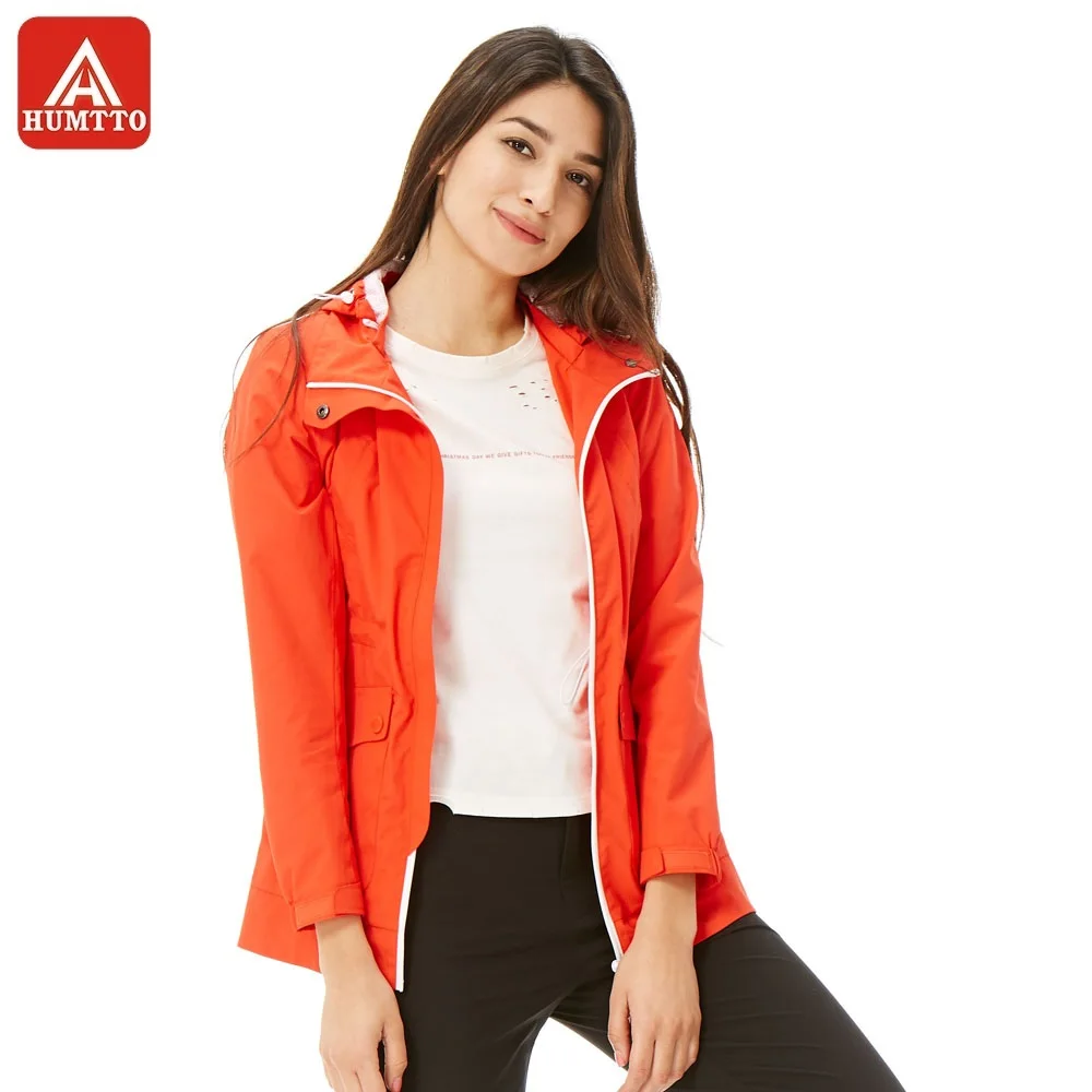 

HUMTTO Women's Windbreaker Cardigan Long Section Sweat-proof Soft Comfortable Coat Slim Simple Pull Sportswear