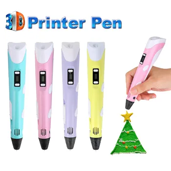 

3D pens Centechia 2nd Generation RP-100B LED Display DIY 3D Printer Pen With 3Color ABS/PLA Arts 3d pens For Kids Drawing Tools