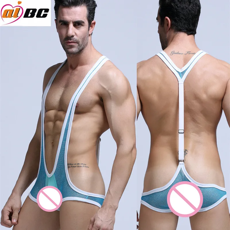 AIBC فانيلا داخلية الرجال ارتداءها Mankini شبكة شفافة مثير ملابس تحتية للمصارعة الحقيبة الانتفاخ بذلة السباحة غاي AIBC فانيلا داخلية الرجال ارتداءها Mankini شبكة شفافة مثير ملابس تحتية للمصارعة الحقيبة الانتفاخ بذلة السباحة غاي