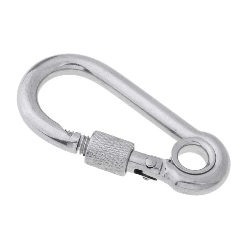 Carabiner Hook Eyelet Secure Lock Gourd Shape 316 Stainless Steel for Camping Hammock Swing Yoga
