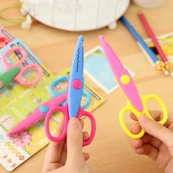 6 pcs/lot DIY Craft Scissors Wave Edge Craft School Scissors for Paper Border Cutter Scrapbooking Handmade Kids Artwork Card 3