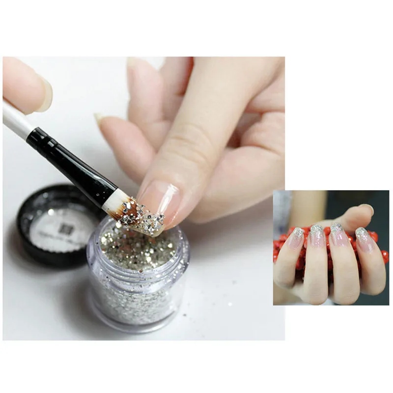 Сверкающий лак для ногтей порошок Серебряный великолепный дизайн ногтей хромированный пигмент для маникюра блестит пыль украшения ногтей 10 г/кор