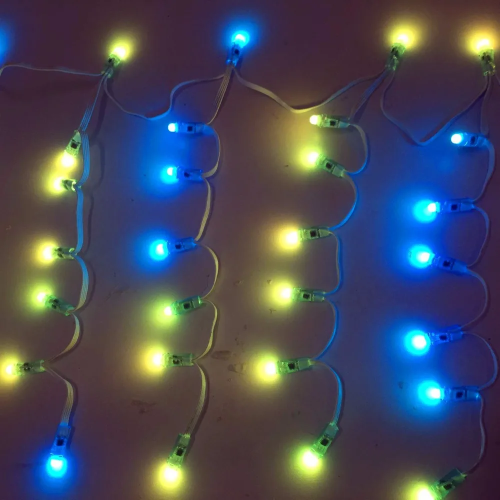 

7nodes*10drops individually LED full color Icicles string;DC12V WS2811 controlled;all white wire;IP68;70nodes/set