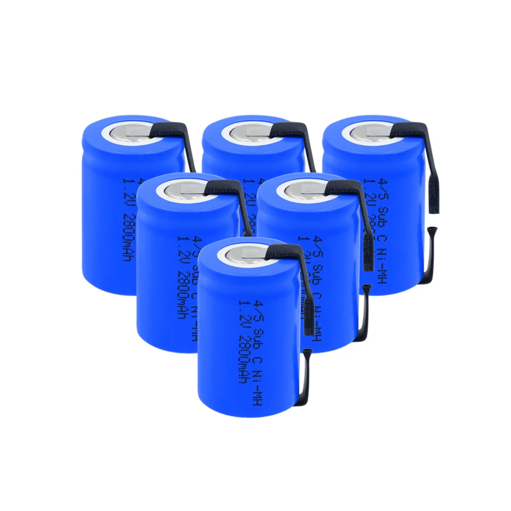1-10 шт перезаряжаемая 1,2 в 2800 мАч 4/5 Sub C(4/5SC) Ni-MH батарея с паяльными никелевыми вкладками для электроинструментов электрическая бритва - Цвет: 6  Pieces