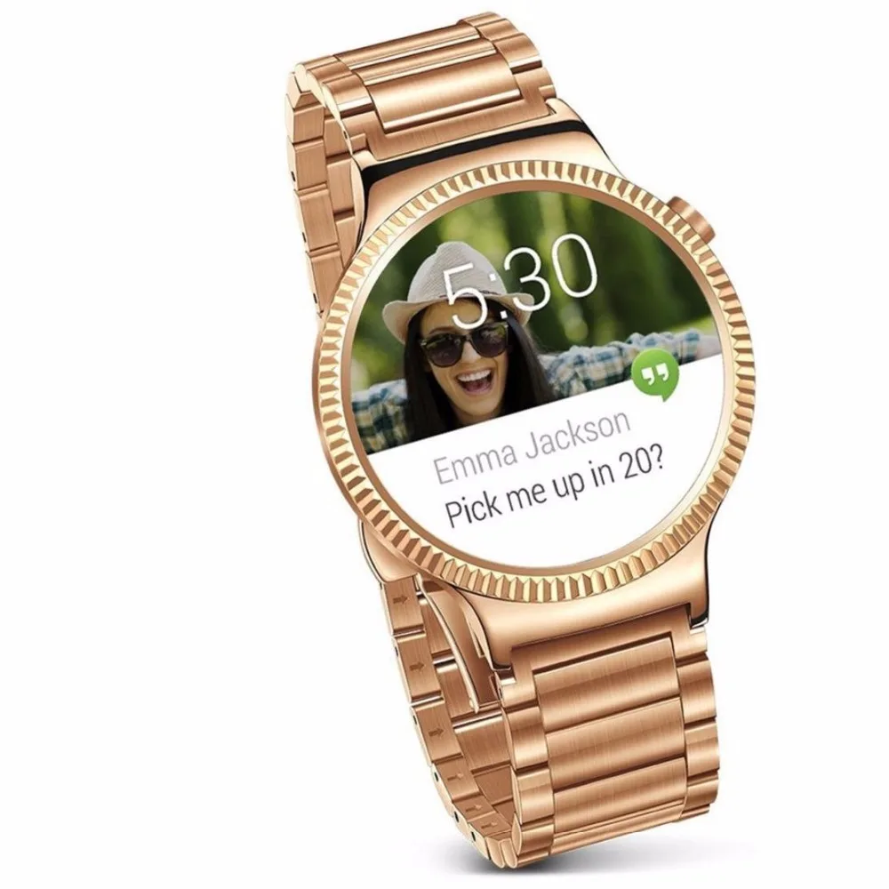 Нержавеющая сталь ссылка Браслет Смарт часы ремешок для Huawei Watch Band оригинальный Бабочка Пряжка Смотреть Band 20 мм розовое золото Ремень