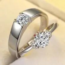 2 шт. в партии, индивидуальный логотип, парные кольцо из серебра 925 пробы, персонализированные подарки на день рождения для мужчин и женщин, Платиновое покрытие, День святого Валентина