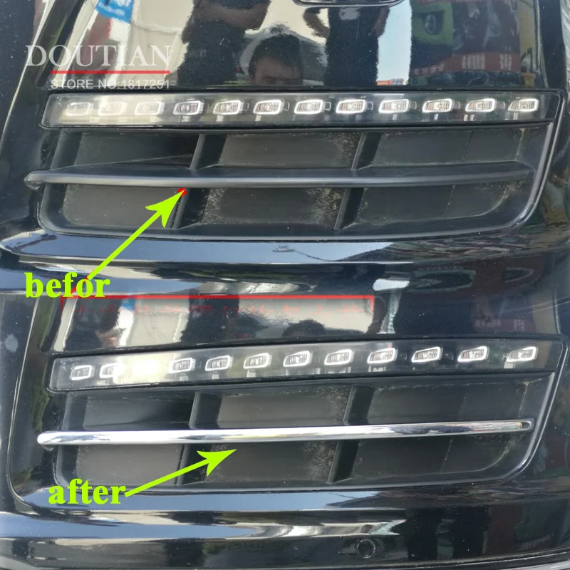 Передняя решетка автомобиля планки для Audi Q7 передний бампер воздухозаборник решетка ABS хром автомобиль Стайлинг 4 шт
