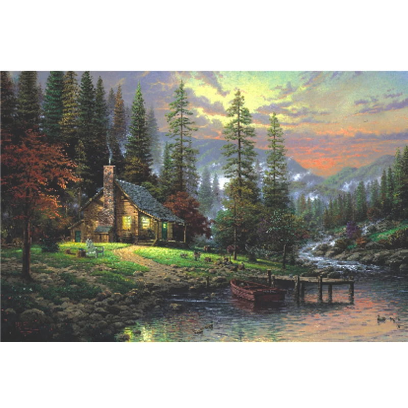 

Difficult Luminous 1000 Piece Autumn Puzzles Educational Enjoyable Landscape Puzzle Collect without Box and Inside Pictures