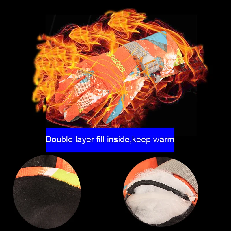 Goexplore best Ski Gloves 2024 Men Women -30 Thicken Waterproof Outdoor Motorcycle Snowboard Snowmobile Snow Mittens Winter Male 2