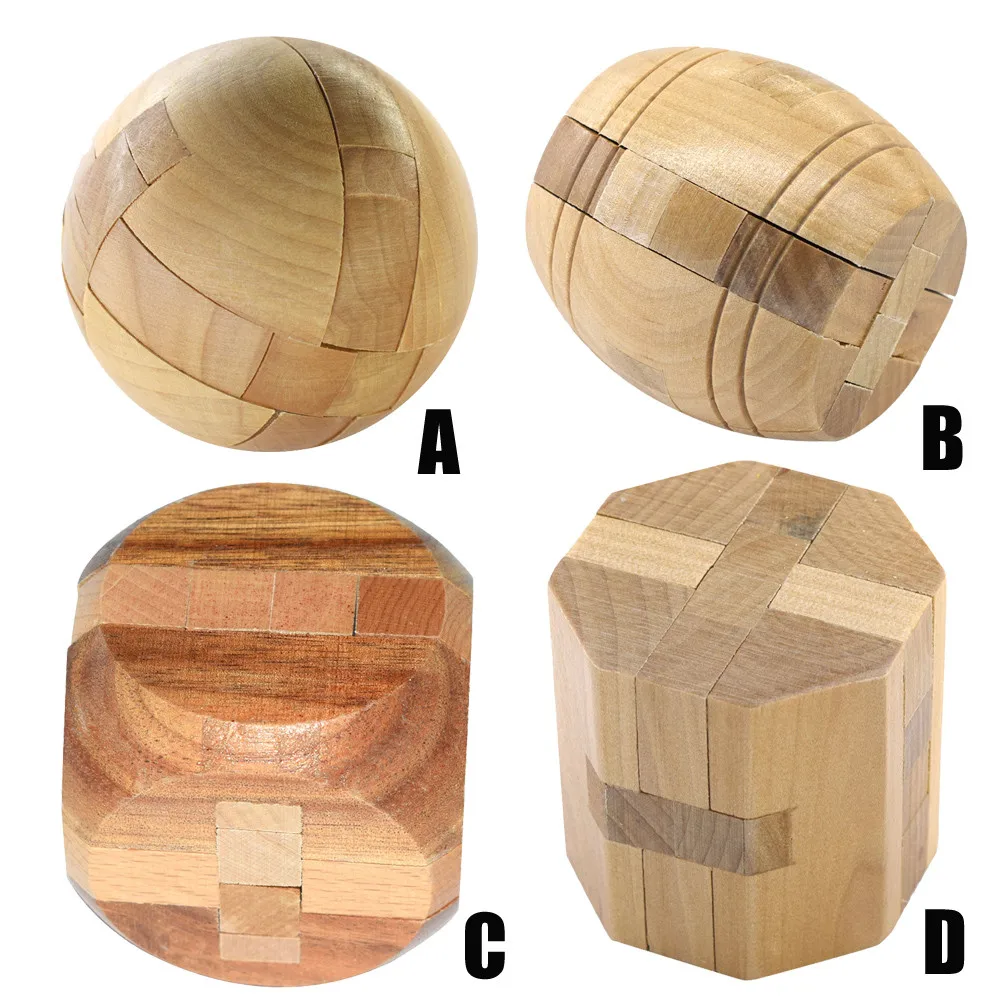 

Wooden Intelligence Toy Chinese Brain Teaser Game 3D IQ Puzzle for Kids Adults #3