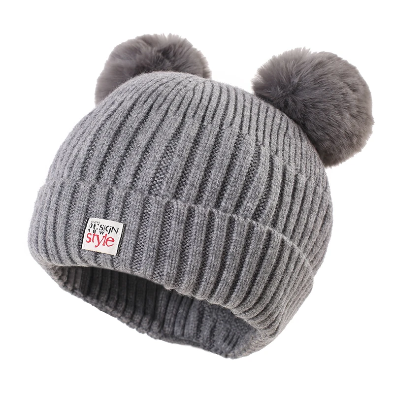 ladies double pom pom hat