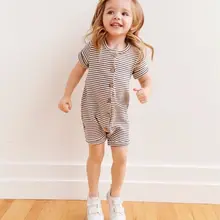 black and white striped romper outfit