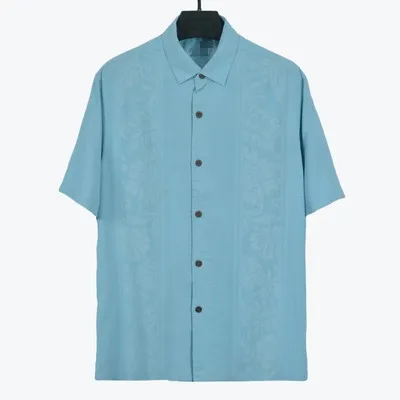 Разноцветные мужские рубашки, шелковая мужская Повседневная рубашка с частичным цветочным рисунком, короткий рукав, Повседневная рубашка, 5xl размера плюс, подходит для 70-140 кг, свободный воротник - Цвет: 24