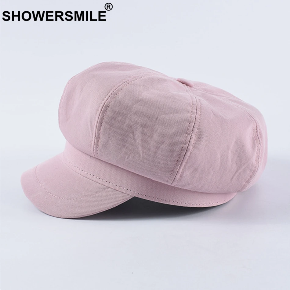 SHOWERSMILE, женские шляпы Newsboy, летние синие шляпы художника, Хлопковая женская восьмиугольная плоская кепка, Повседневная Ретро Кепка для девушек, таксистов плюща