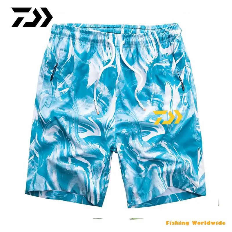 Daiwa Clothing Summer Fishing Shorts for Men Sports Breathable Cycling Beach Shorts Camouflage Casual Outdoor Fishing Shorrts